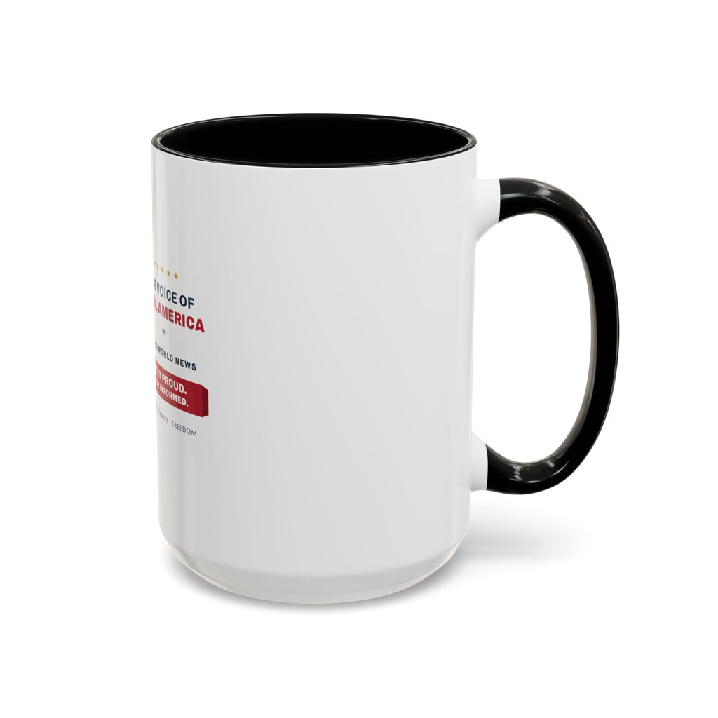 Altas World News "The Voice of Real America" Accent Coffee Mug — Patriotic Conservative Gift Mug for Men, 11oz / 15oz, Stay Proud Stay Informed