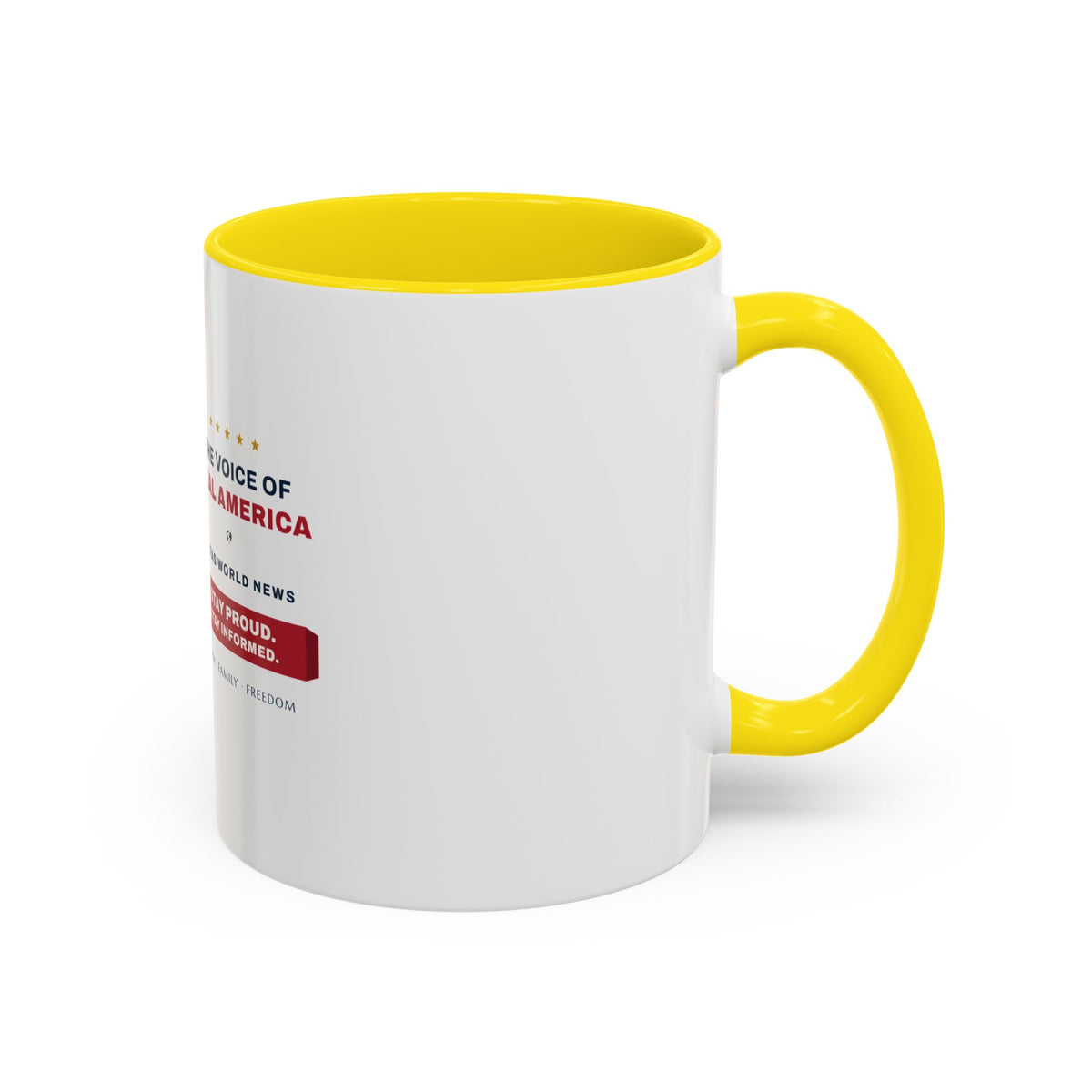 The Voice of Real America Accent Mug — Faith · Family · Freedom | Altas World News