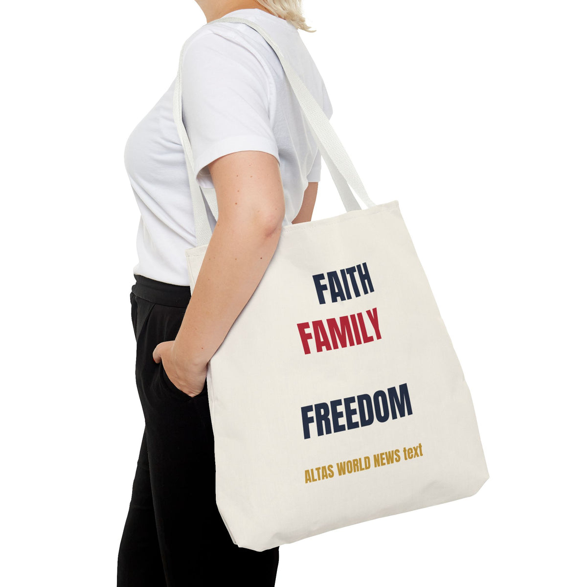 Faith Family Freedom Tote Bag — Patriotic Americana Canvas Tote | Altas World News