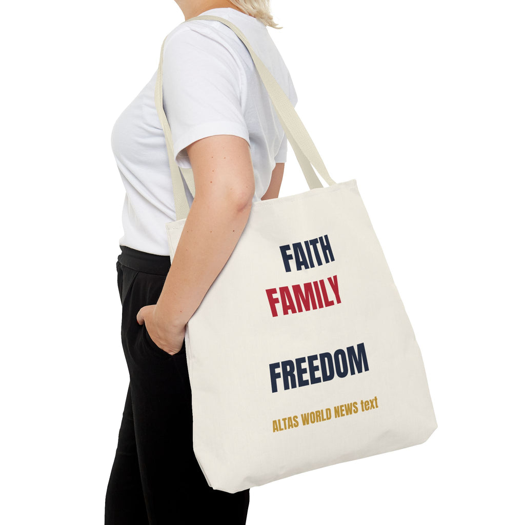 Faith Family Freedom Tote Bag — Patriotic Americana Canvas Tote | Altas World News