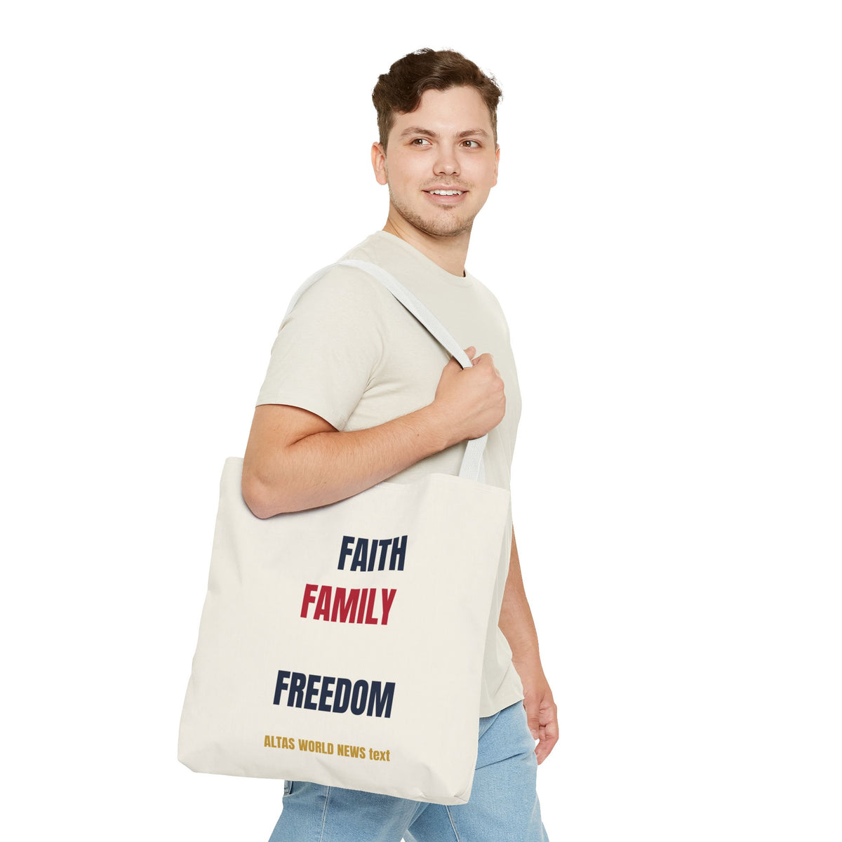 Faith Family Freedom Tote Bag — Patriotic Americana Canvas Tote | Altas World News