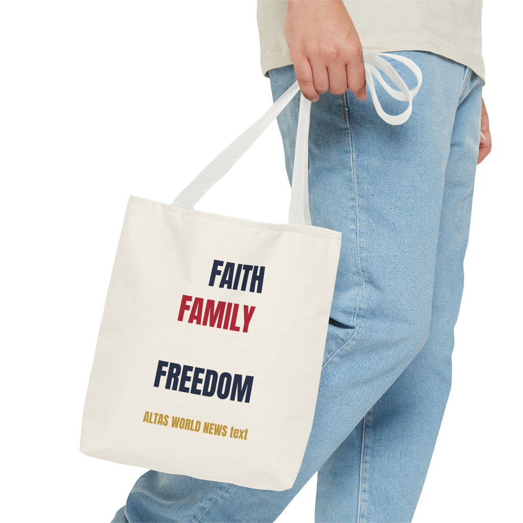 Faith Family Freedom Tote Bag — Patriotic Americana Canvas Tote | Altas World News