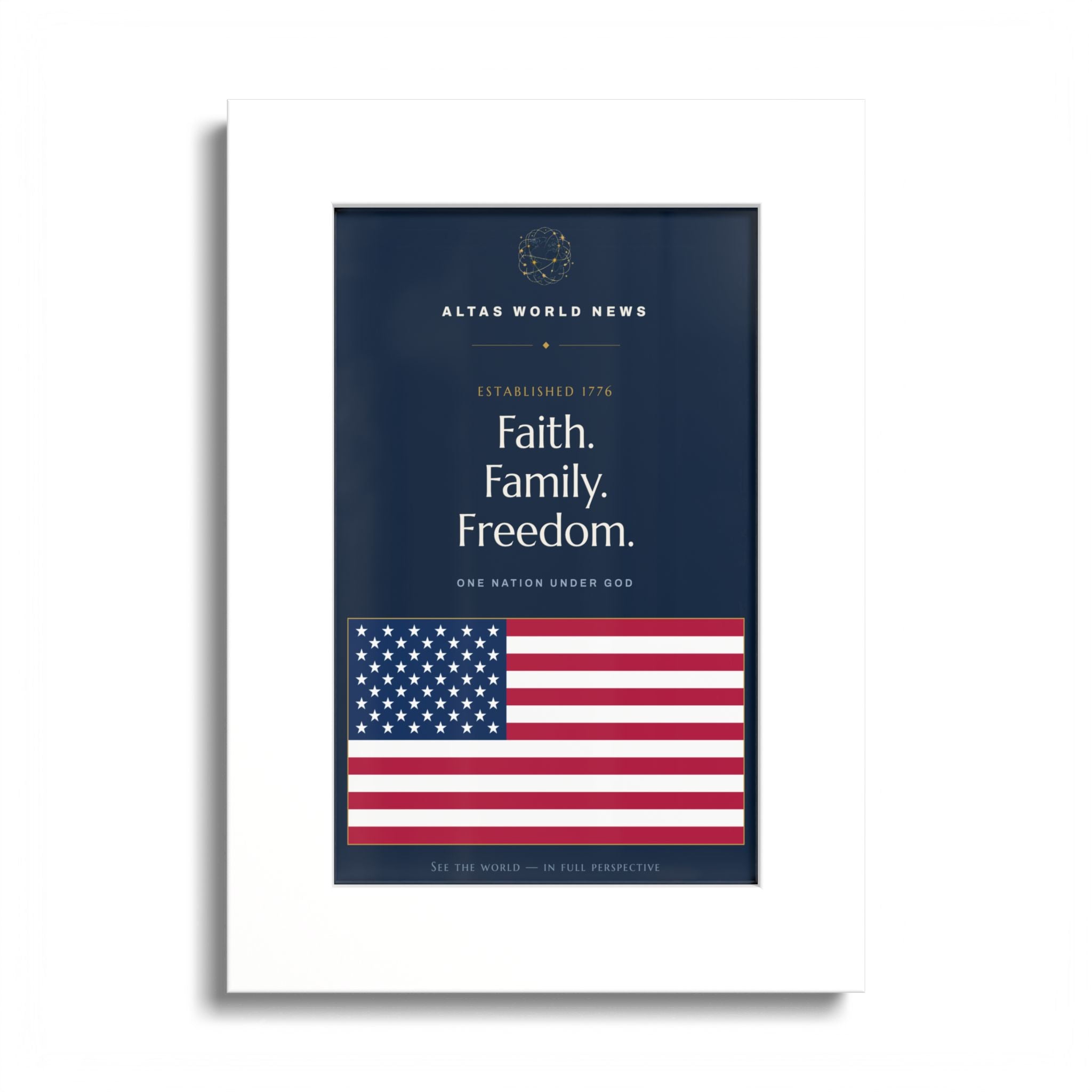 Faith. Family. Freedom. — One Nation Under God | Premium American Wall Print