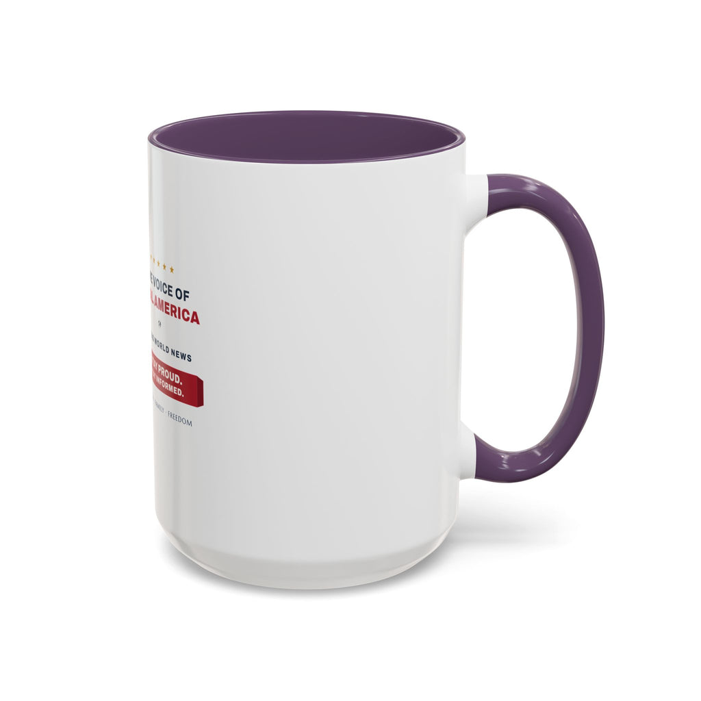 Altas World News "The Voice of Real America" Accent Coffee Mug — Patriotic Conservative Gift Mug for Men, 11oz / 15oz, Stay Proud Stay Informed
