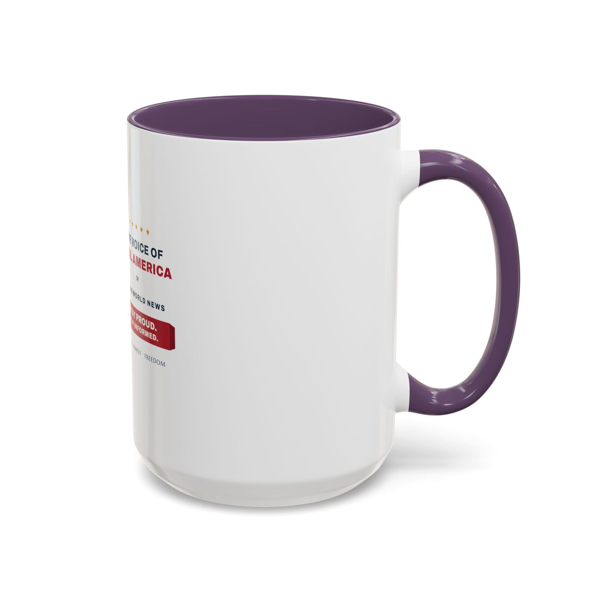 Altas World News "The Voice of Real America" Accent Coffee Mug — Patriotic Conservative Gift Mug for Men, 11oz / 15oz, Stay Proud Stay Informed