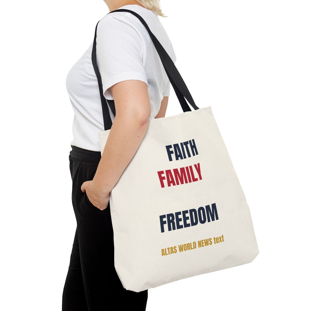 Faith Family Freedom Tote Bag — Patriotic Americana Canvas Tote | Altas World News