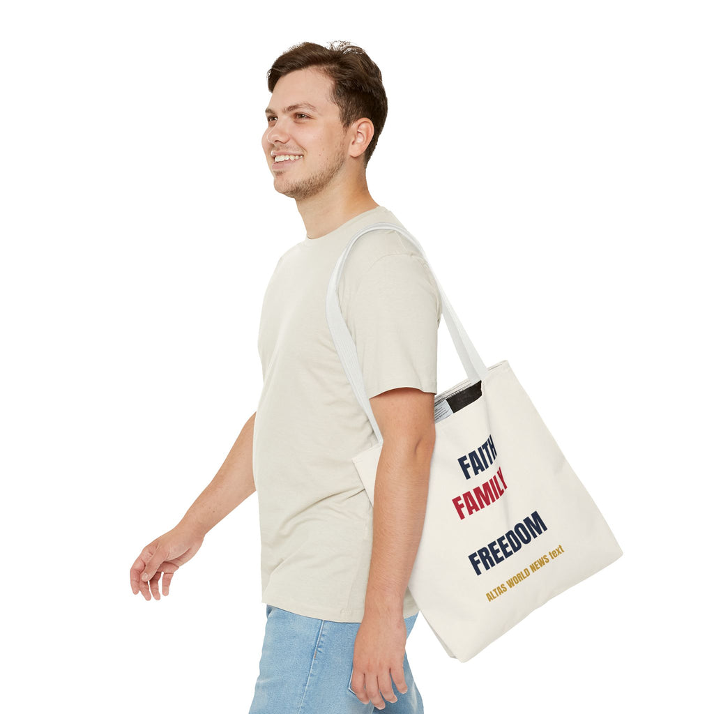 Faith Family Freedom Tote Bag — Patriotic Americana Canvas Tote | Altas World News