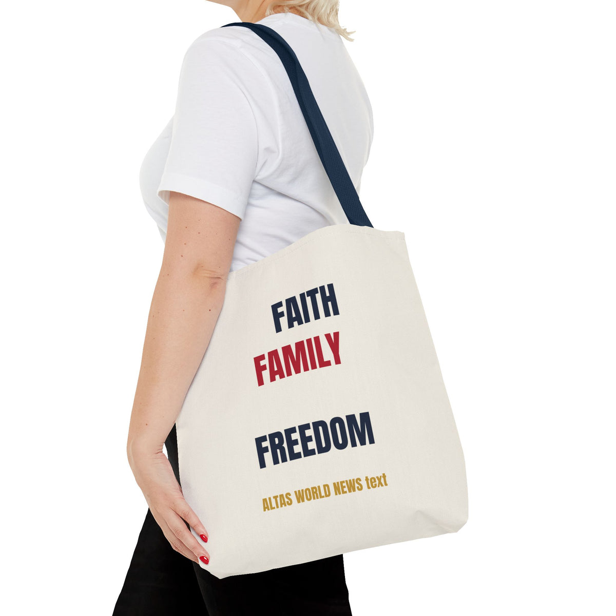 Faith Family Freedom Tote Bag — Patriotic Americana Canvas Tote | Altas World News