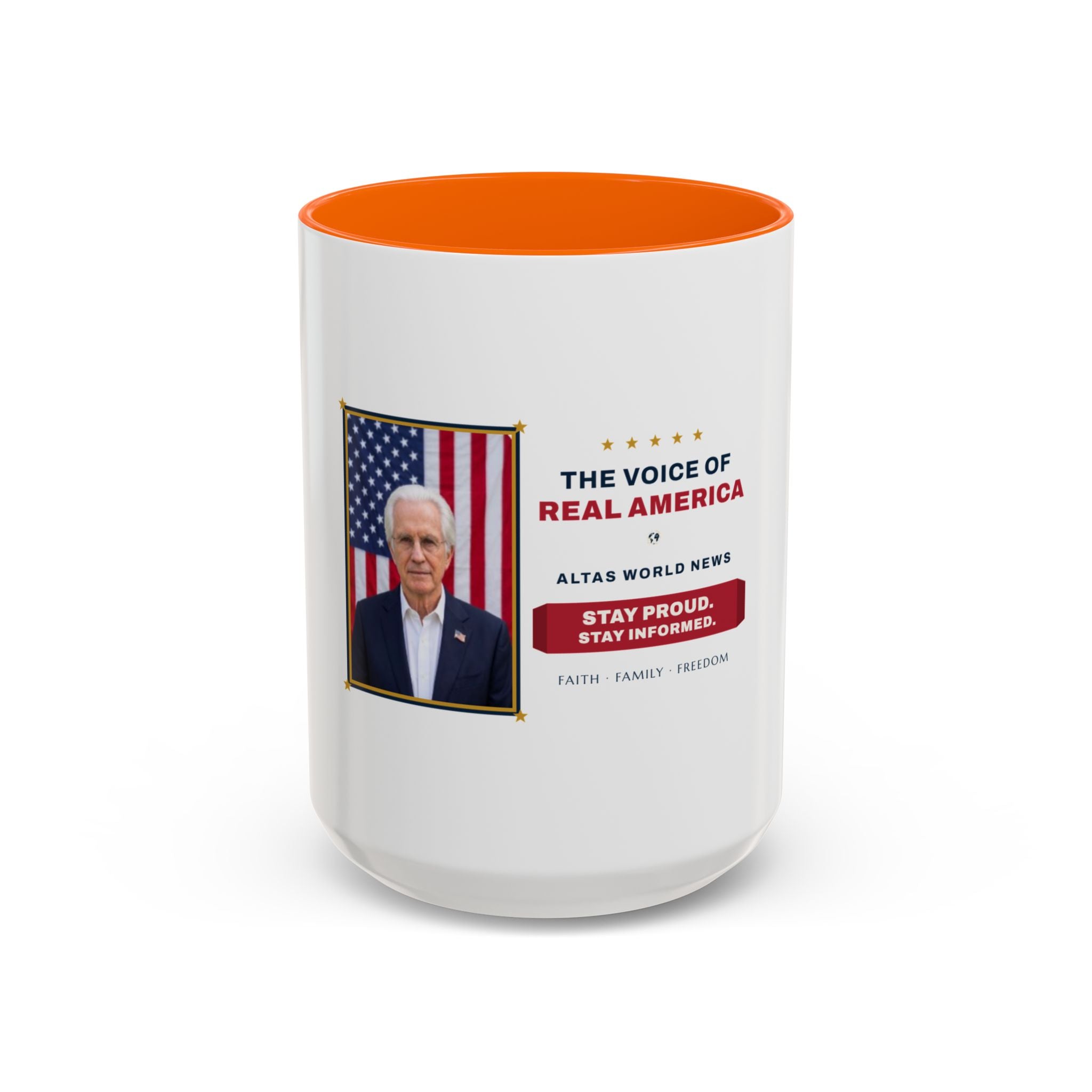 The Voice of Real America Accent Mug — Faith · Family · Freedom | Altas World News