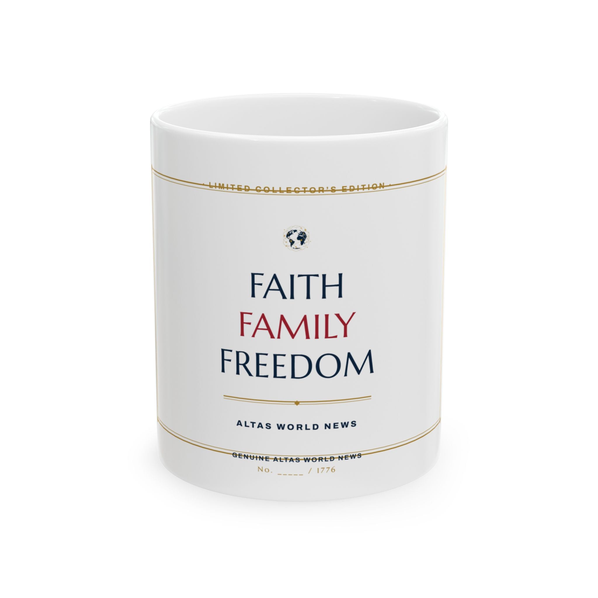 Faith. Family. Freedom. Collector's Mug | Altas World News
