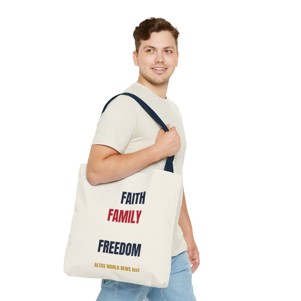 Faith Family Freedom Tote Bag — Patriotic Americana Canvas Tote | Altas World News