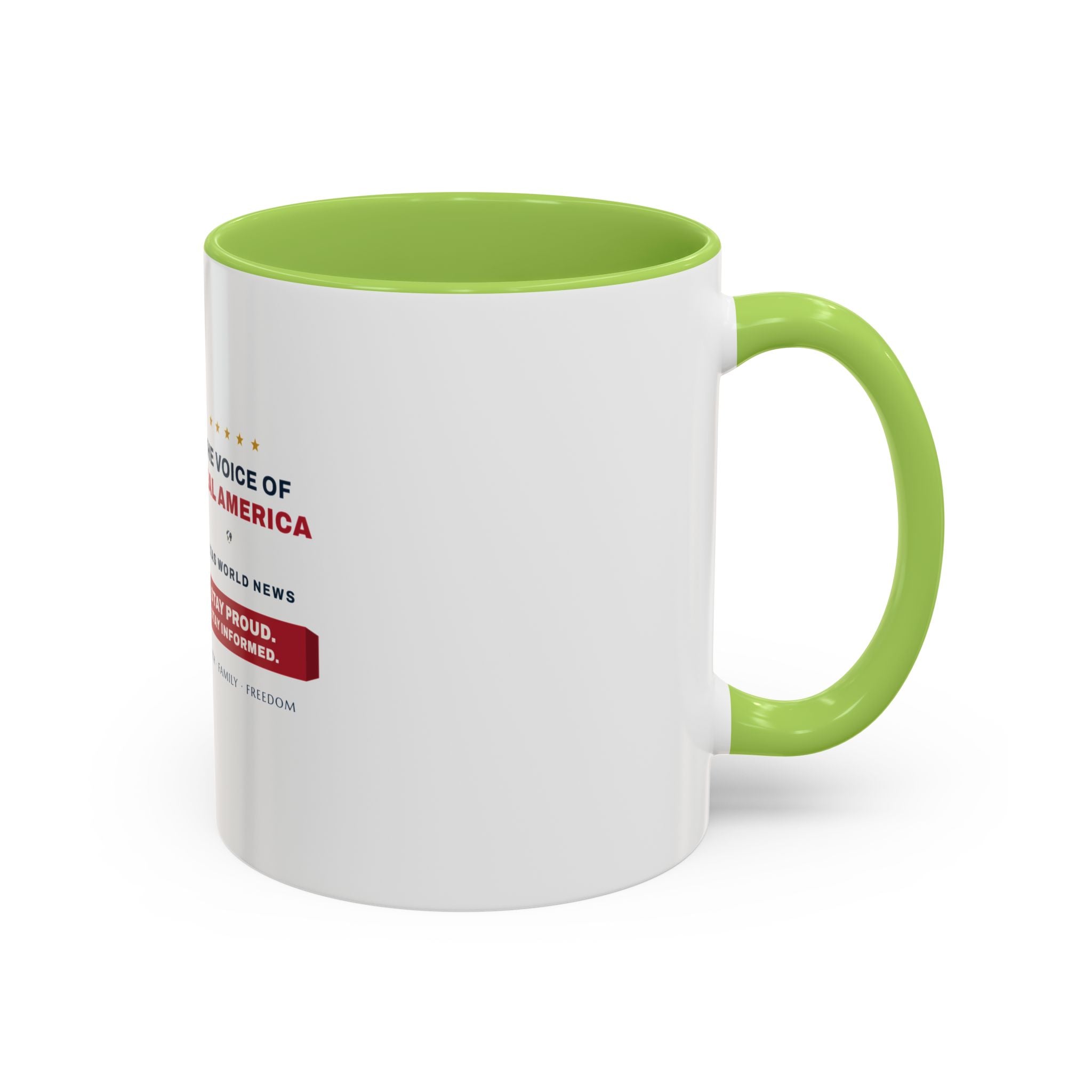 The Voice of Real America Accent Mug — Faith · Family · Freedom | Altas World News
