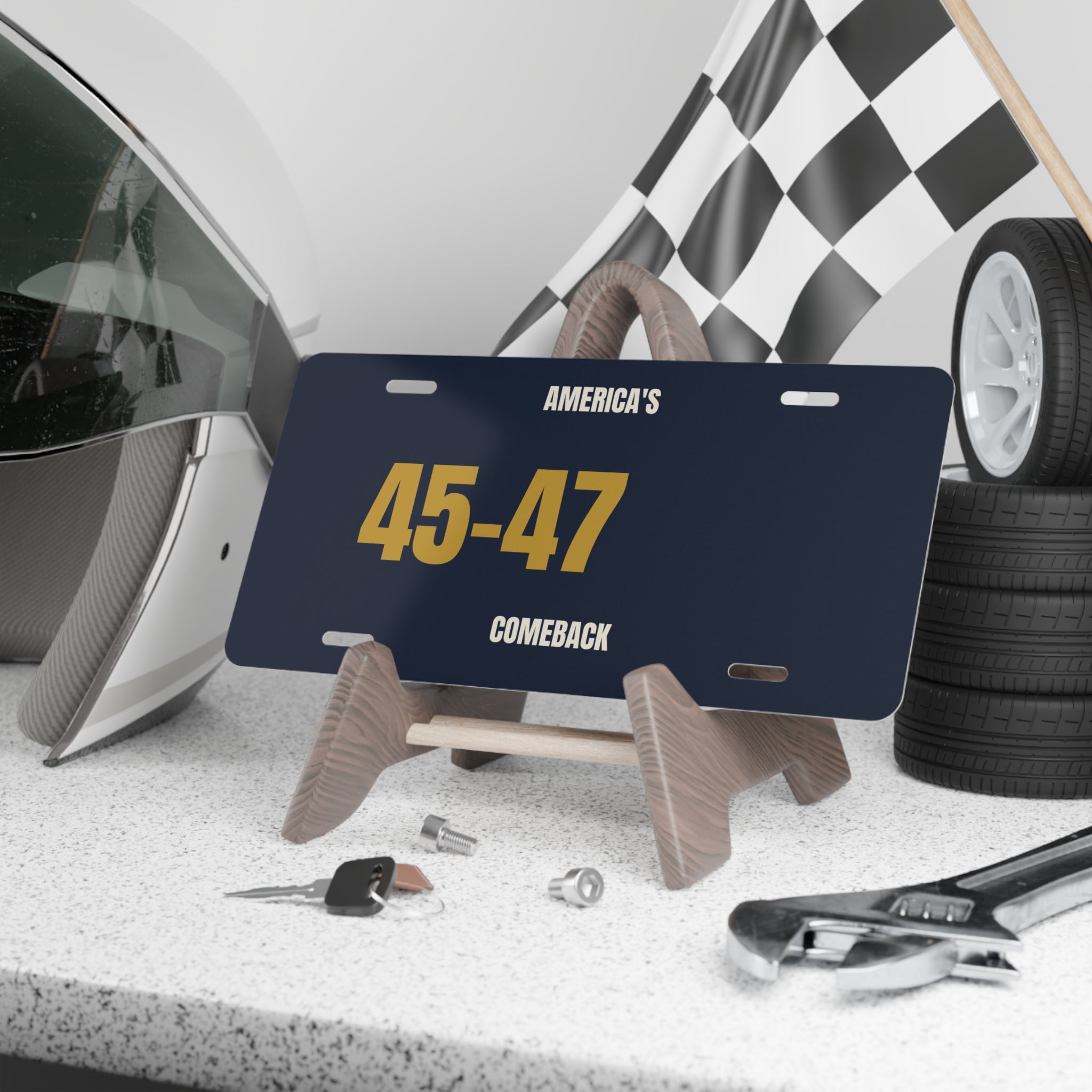 45-47 Comeback Vanity Plate - Patriotic Americana Novelty License Plate