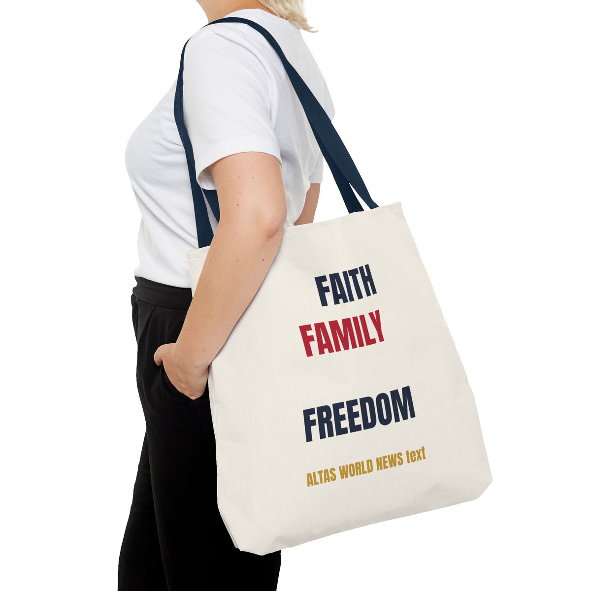 Faith Family Freedom Tote Bag — Patriotic Americana Canvas Tote | Altas World News